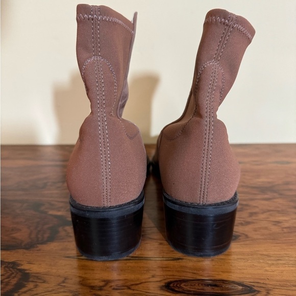 Stuart Weitzman Easyon Reserve Suede and Neoprene Ankle Boots Brown - Picture 7 of 13